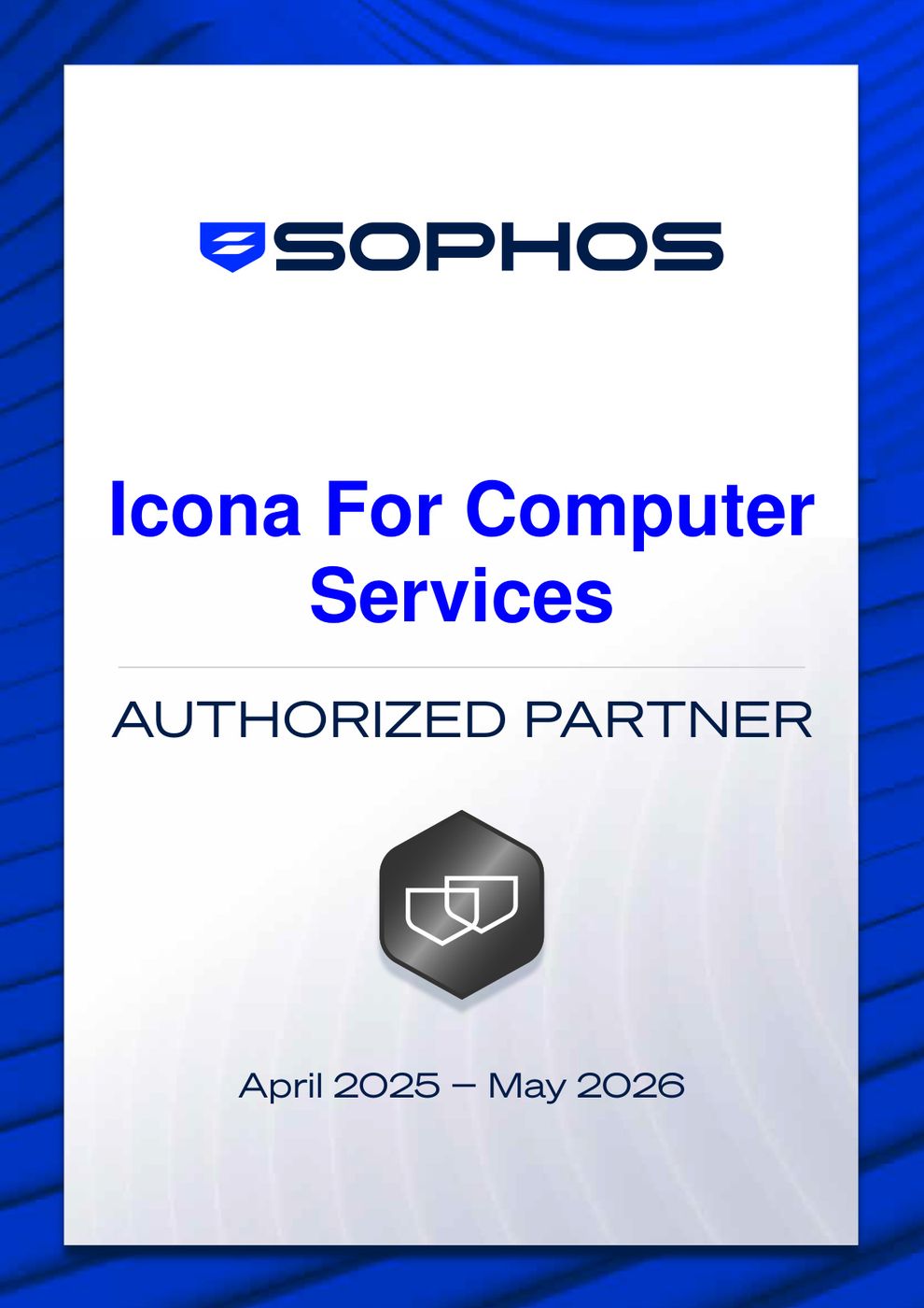 Sophos Authorized Partner Certificate